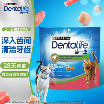 Dentalife cat snacks cat biscuits teeth cleaning and molaring snacks for adult cats salmon flavor 170g dentalife