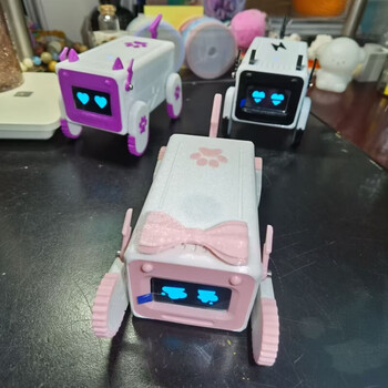 A&t xiaozhi ai combination kit artificial intelligence chat desktop robot dogman deepseek voice dialogue box pink bow style ready stock
