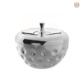 Rop european stainless steel ice cube bucket creative ice cube storage bucket household storage jar candy jar model room decoration ornaments strawberry ice cube bucket