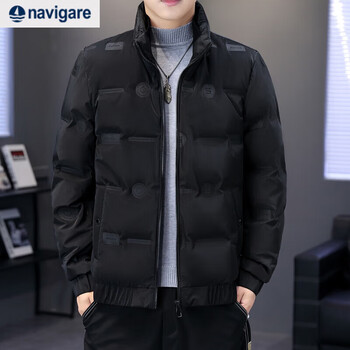 Navigare italian sailboat light down jacket men's winter new trendy brand slim stand collar korean version versatile men's short black l