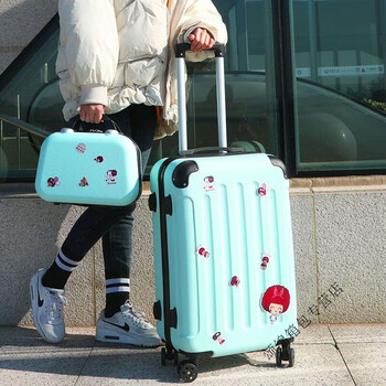Ye yu luggage female internet celebrity trolley case password leather suitcase universal wheel small and lightweight mint green mother and child box internet celebrity model 406 28 inches super large capacity size