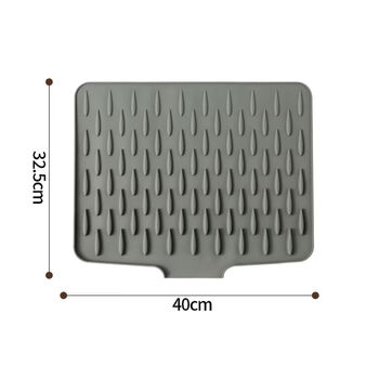 Fantasy countertop slope silicone drain mat kitchen anti-scalding heat-insulating pot mat bowl and chopsticks drain mat anti-slip cutting board fixed mat light gray new upgraded water drop column water control quick drying 40*32 points 5cm