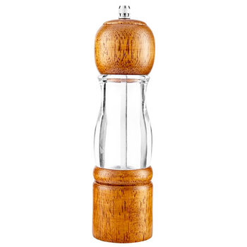 Tuojin german imported quality solid wood grinder transparent pepper pepper grinding bottle kitchen steak pasta antique transparent 8 inches