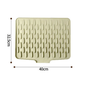 Fantasy countertop slope silicone drain mat kitchen anti-scalding heat-insulating pot pad dishes and chopsticks drain mat anti-slip cutting board fixed mat beige 40*32 points 5cm