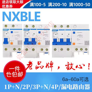 Chint nxble-63/32 household 2p circuit breaker c10c16c20 leakage protector air switch dz47le 63a 2p 80a