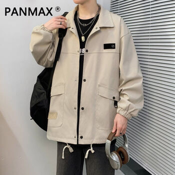 Panmax trendy brand japanese casual jacket autumn and winter trendy retro loose versatile jacket boys american jacket khaki s recommended 80-110 catties