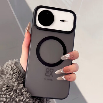 Mifushi suitable for huawei nova15ultra mobile phone case huawei nova15x protective cover huawei nova14 hidden sand nova13 frosted anti-fall simple magnetic suction for senior men and women, light sand black - magnetic suction - anti-fingerprint huawei nova 15 ultra