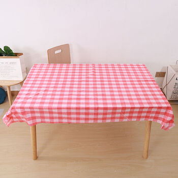 Fantasy tablecloth restaurant restaurant barbecue shop crayfish house round table tablecloth 1.2x1.6m red plaid extra thick 100 sheets
