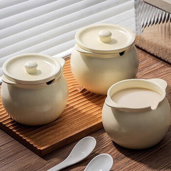 Sungsa japanese lard jar ceramic high temperature resistant oil spicy chili jar household kitchen salt jar condiment storage tank one lard jar