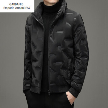 Emporio armani ea7 armani down jacket men's trendy stand collar winter 2026 new korean style warm light thin thickened disposable jacket black xl recommended for 130-145 catties