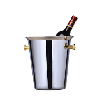 Stainless steel antler ice bucket rack set luxury european style champagne bucket rack with tripod ice wine bucket gold rack stainless steel european style ice bucket