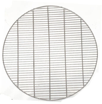 Fantasy round straight steel bar barbecue net 304 stainless steel thick solid grate grilling net grate round steamer sheet drain oil dark green 70 cm white steel 304