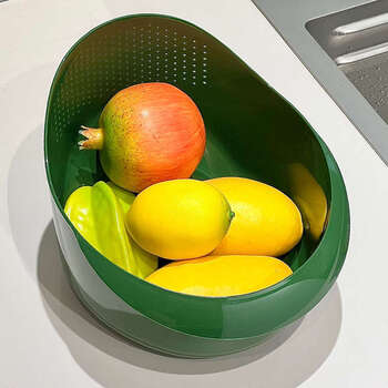 Yusenyi kitchen large rice basin washing vegetables and fruits household water filter rice washing tool pink