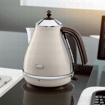 Zfen italy imported quality retro series kbo2001 electric kettle for boiling water for home office 304 stainless steel cream color 1ml