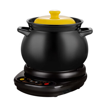 Tuojin german imported quality hufu fully automatic electric casserole household plug-in stew pot for cooking porridge, porridge, ceramic casserole, soup, black 1ml