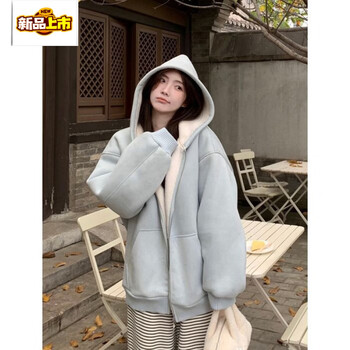First diameter fur one-piece lamb wool coat for women winter 2025 new light blue deerskin velvet cotton coat thickened jacket cotton coat light blue thick value for money 1110g weight s