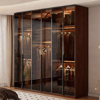 Fantasy solid wood wardrobe glass door home bedroom flat door wardrobe large capacity cloakroom custom enf grade storage cabinet color / size / pattern professional customization contact customer service