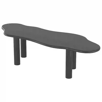 Yusenyi designer conference table living room large long desk study solid wood light luxury special-shaped dining table special-shaped high-end desk imported solid pine wood length 260 width 120 height 75 black