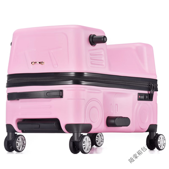Ye yu car cycling box trolley box universal wheel baby can ride cycling luggage inch men's and women's suitcase pink 20-inch check-in box recommended drawstring for 5-10 years old