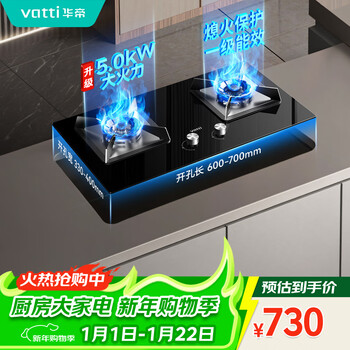 Vantage official gas stove embedded double stove 5.0kw fierce fire stove trade-in gas stove stove i10059b natural gas product