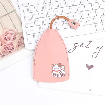 Dl fat donglai's same key bag for women, pull-out car mini protective cover for men, cute keys, cat pink, 1 pack