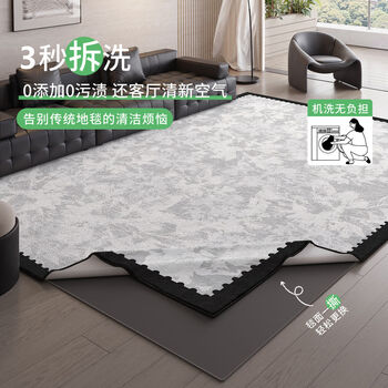 Fantasy removable and washable carpet living room machine washable bedroom sofa sound insulation mat removable and washable lazy holiday 180x240cm (carpet surface 10mm buffer bottom)