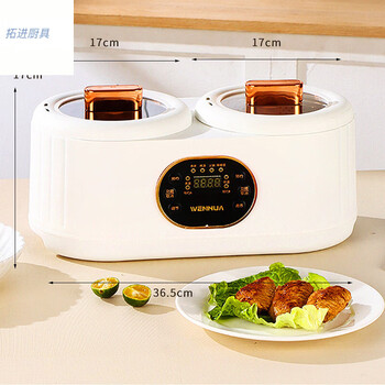 Tuojin imported quality double-gallon rice cooker from germany, multifunctional household two-in-one small 1 to 2 people dual-control rice cooker, anti-scalding smart double-gallon rice cooker 1.8l+1.8l 1cm