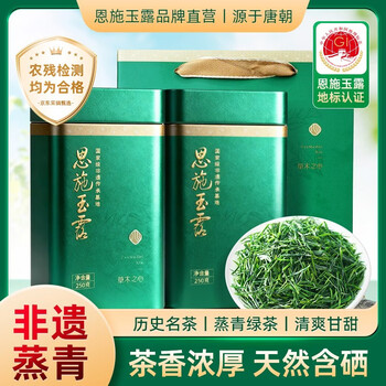 Enshi yulu enshi green tea cold brew tea selenium tea 500g production area first-class tea steamed green tea new tea new year's day gifts