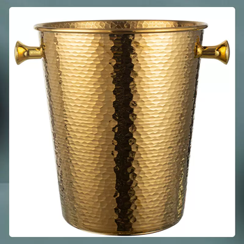 Yusenyi european luxury antler champagne bucket home wine ice bucket commercial restaurant bar thickened metal ice bucket 2.5l gold scale style 2l 2.5l gold scale style