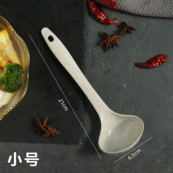 Gaoqi high temperature resistant wheat fiber long handle large soup spoon for home porridge and porridge kitchen japanese and korean small spoon plastic spoon small wheat fiber soup spoon 1 pack