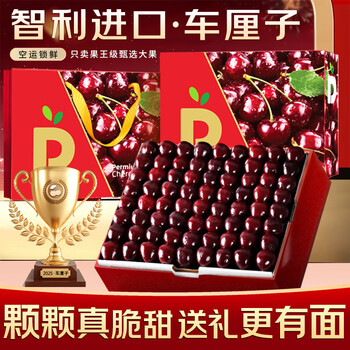 Guo yuelin chilean cherries jd/sf - next-day delivery to many places imported fresh fruit for pregnant women new year's gift box 3 pounds (net weight) exquisite gift box + insulated box extra large fruit 2jj grade single fruit 28-30mm