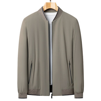Kbxng jinba high-end executive jacket men's 2025 spring and autumn new business men's baseball uniform jacket middle-aged men's casual khaki l 175