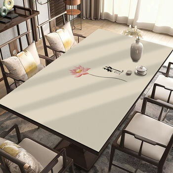 Yong huan new chinese tablecloth mat no wash waterproof and oilproof 2025 new coffee table mat dining table mat anti-scalding desktop mat jingxin/361a 80x120cm