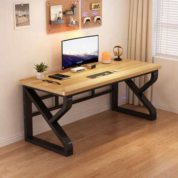 Yusenyi solid wood computer desk desktop bedroom home desk study table writing table simple double desk e-sports table bold and thickened solid wood 30mm white + white frame 160x60x75cm