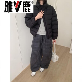 Yalu spare ribs down jacket women 2026 winter new loose 90 white duck down jacket korean style puff bread jacket women black high-end western style small down jacket