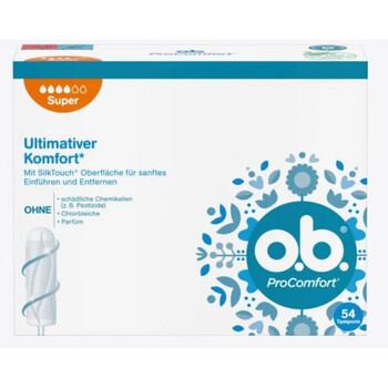 Germany's original ob instant tampons are extremely comfortable and safe, large in quantity, extremely comfortable, 4 drops of water - 54 pieces