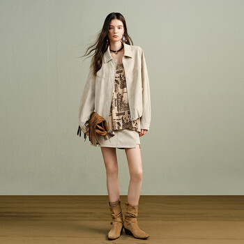 Wancaoyi (wancaoyi) shopping mall same style 2026 spring new short jacket w04033611 off-white xs