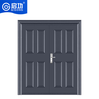 Qigong galvanized steel anti-theft door unit residential courtyard private house entry security anti-theft door qg-jzfdm5680