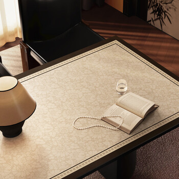 Pupan french medieval style dining table mat, waterproof, oil-proof, anti-scalding, high temperature resistance, high-end living room coffee table table mat, leather tablecloth, yunqi yayuan 60x140cm (delivery within 48 hours, hurry up)