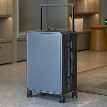 Samsonite wide trolley suitcase, new aluminum frame trolley case, password box, multi-functional, large capacity, silent universal wheel suitcase, light luxury gray, bouncing wide trolley + wet and dry separation, 20 inches, add to collection + freight insurance + lifetime warranty