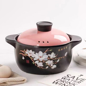 Tuojin casserole dry roasting pot stew pot induction cooker gas stove universal ceramic pot soup pot soup casserole household earthenware pot 1 flowerless red lid 1000ml