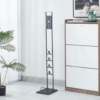 Suitable for vacuum cleaner storage shelf accessories hanging rack charging storage rack floor-standing punch-free bracket black universal wheeled version