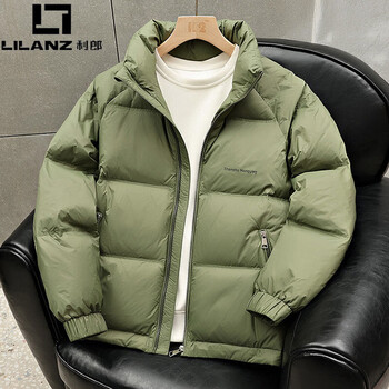Lilanz warm and lightweight down jacket men's winter 2025 new style handsome stand collar coldproof clothes black gold thermal winter jacket green 2xl