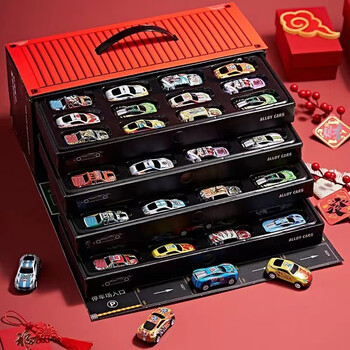 Children's inertial toy car set car racing model car baby 3 years old 6 boys children's day gift gift box contains 48 cars in a box