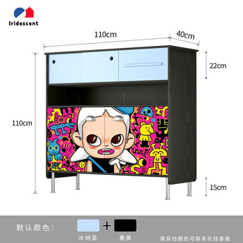 Zhong zhang guan bauhaus solid wood drawer cabinet dopamine style sideboard living room wall drawer cabinet multi-functional tea cabinet wine cabinet 110x40x110 (new zealand pine) double door installation-free