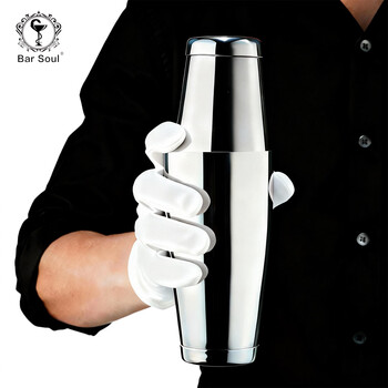 Bar soul stainless steel boston shaker professional bartender fancy american bartender shaker shaker bottomless mirror light