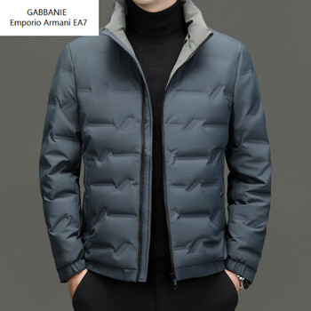 Emporio armani ea7 armani 2026 winter new down jacket men's casual short fashion brand warm stand-up collar top clothes men's white duck blue m
