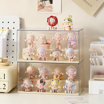 Hakkai bird blind box acrylic display box storage labubu figure display cabinet bubble mart display shelf lego placement