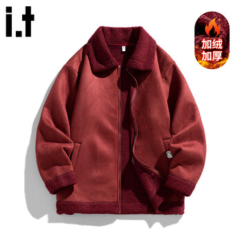 Chocoolate it animal year red jacket men's winter comfortable grain velvet comfortable warm lapel jacket ancora red s recommended 90 catties-115 catties
