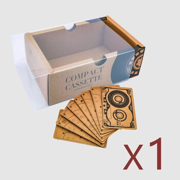 Fantasy tape cassette paper storage box 10-tray kraft paper box organizer drawer type study 1 pack